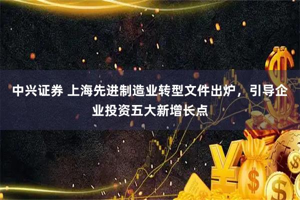 中兴证券 上海先进制造业转型文件出炉,引导企业投资五大新增长点