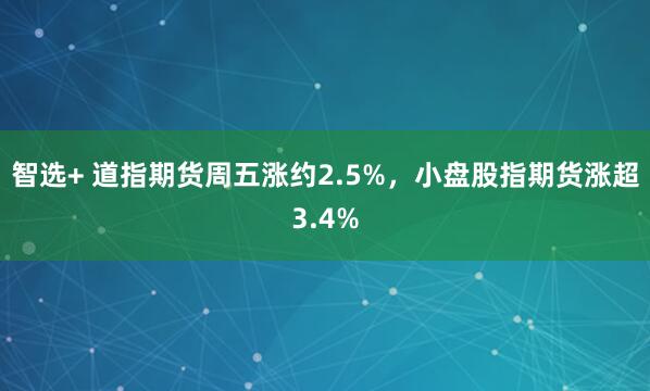 智选+ 道指期货周五涨约2.5%，小盘股指期货涨超3.4%