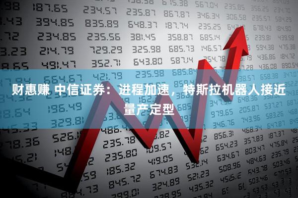 财惠赚 中信证券:进程加速,特斯拉机器人接近量产定型