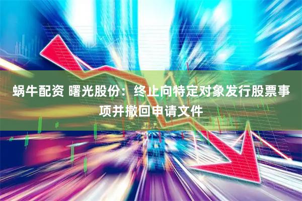 蜗牛配资 曙光股份：终止向特定对象发行股票事项并撤回申请文件